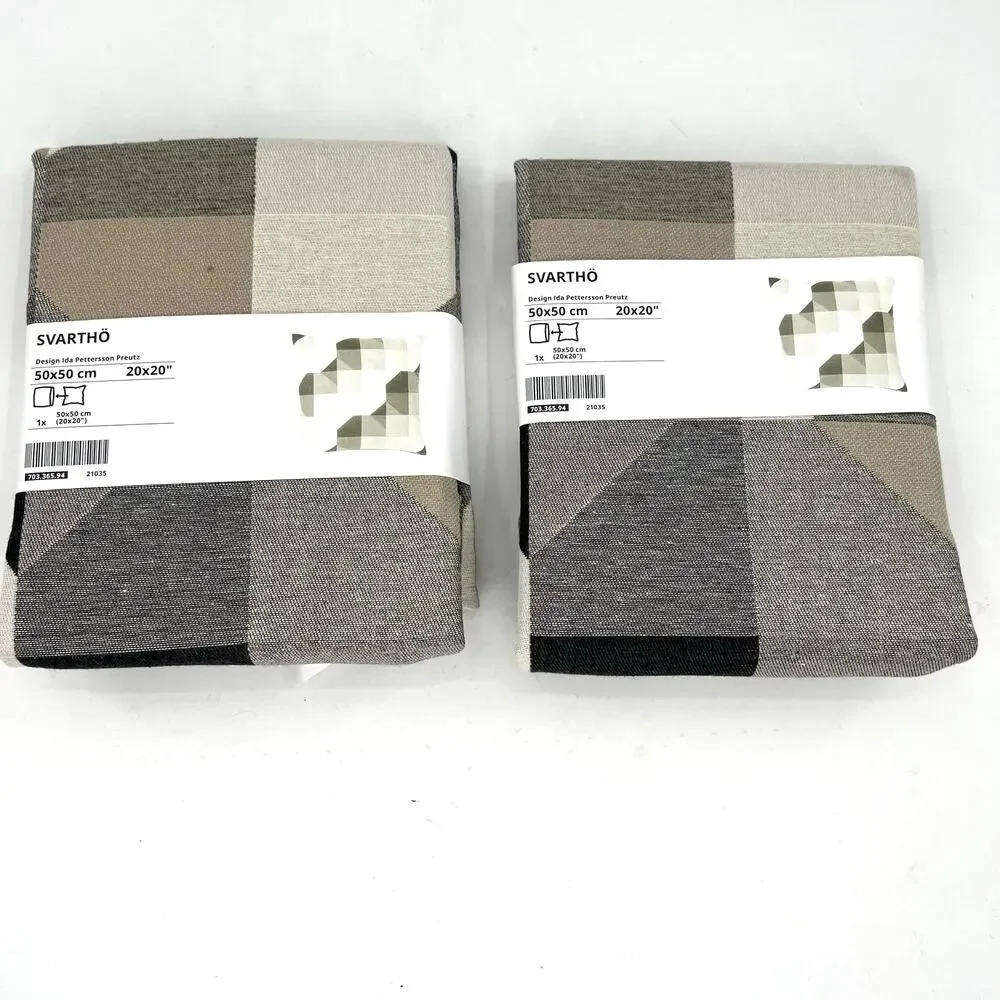 Ikea SVARTHO 20” square pillow case cover. Set of 2